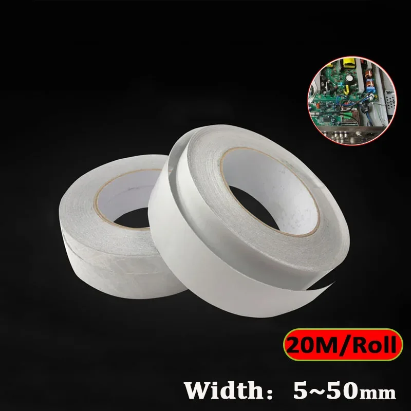 20M/Roll Conductive Tape Double-sided Adhesive Anti-interference Shielding Electromagnetic Wave Radiation-Proof Silver Gray Tape