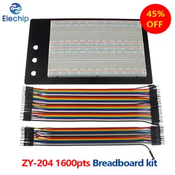 ZY-204 1600pts Breadboard 20cm Dupont Wire Kit 20/40Pin Male To Male Dupont Wire 4 bus test protoboard Cable Breadboard Set