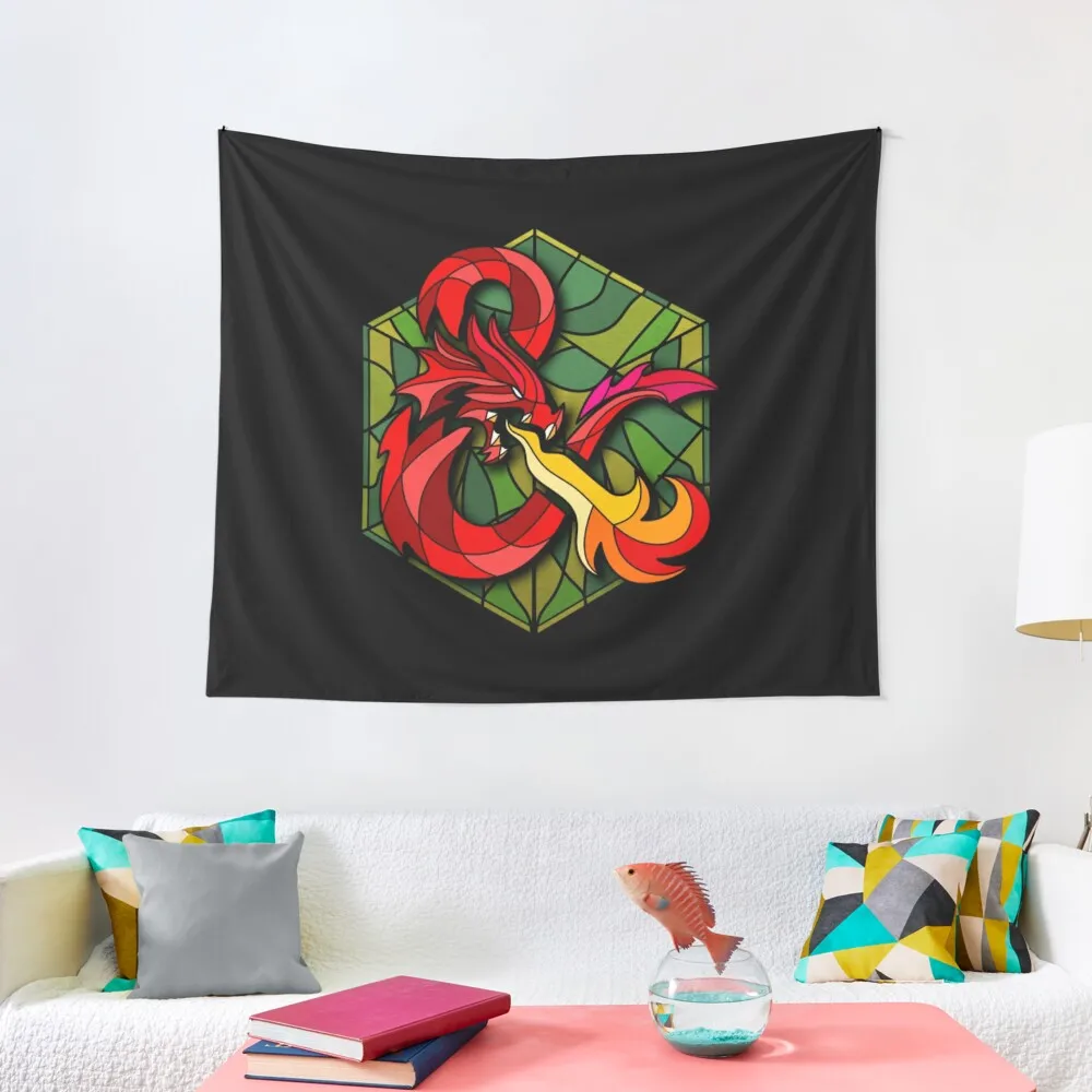 Dungeons And Dragons T-ShirtDungeons and Dragons Stained Glass Tapestry Outdoor Decor Room Decor Cute Tapestry