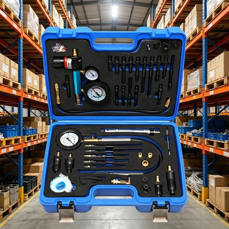 46 Pcs Diesel Engine Compression Leak Down Tester Cylinder Leak Test Kit Diagnostic Tool