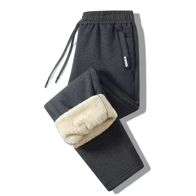 

New Winter Fashion Trend Plus Thickened Warm Fleece Sweatpants For Men High Quality Loose and Large Size Casual Sports Pants