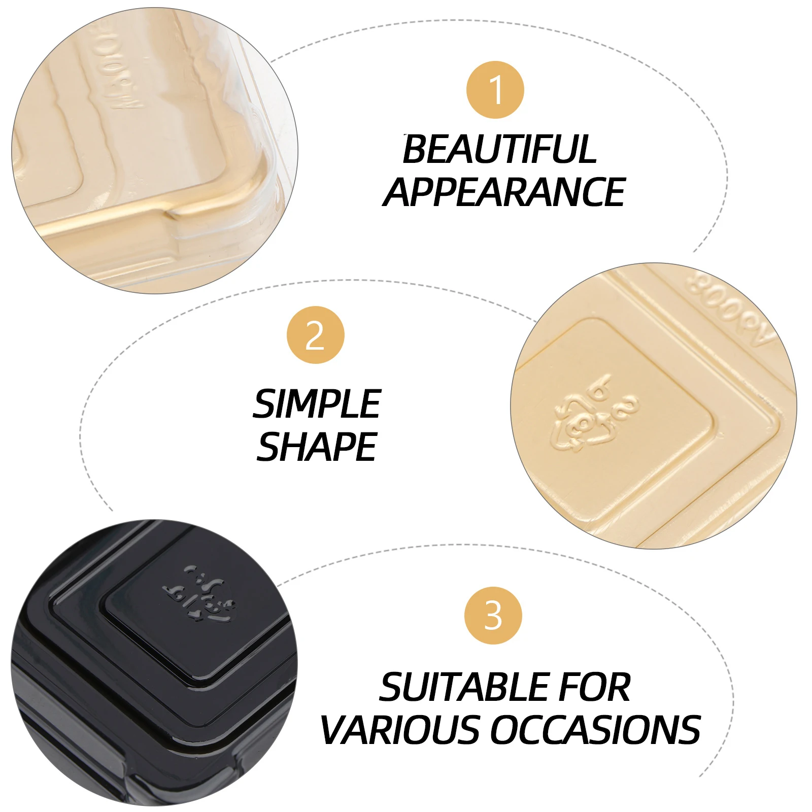 

100pcs Moon Cake Plastic Creative Dessert Storage Boxes Simple Blister Packaging 50G Food Grade Transparent Dessert Trays Cake