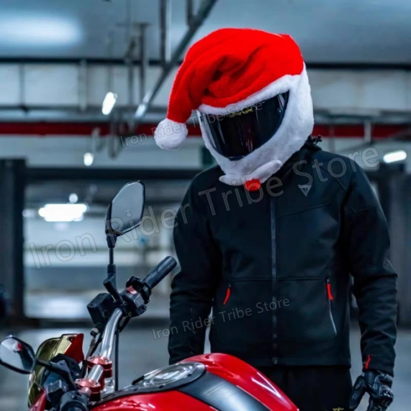 Santa Claus Plush Helmet Cover Creative Christmas Mask Personalized Motorcycle Riding Decoration Holiday Gift