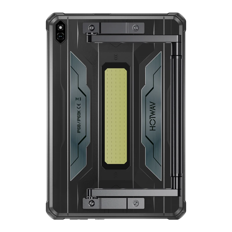 HOTWAV R7 Pro 10.1'' HD 120Hz Display 1080P Rugged Tablet 15600mAh Massive Battery 20W Fast Charging Android 16 Super Camping Light Pad 8GB RAM 256GB ROM 20MP + 5MP Camera Self-Developed AI Toolset Octa-core Tablet PC With Flexible Aluminum Stand