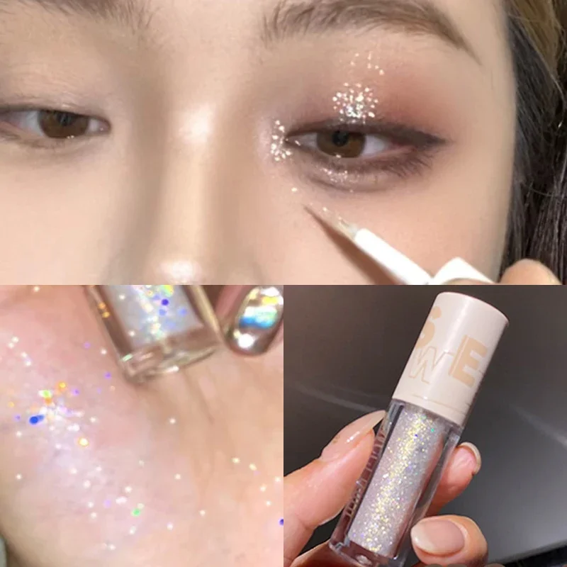 Flüssiger Lidschatten erhellen liegende Seidenraupen Make-up Highlight wasserdichte Diamant glänzend dauerhafte monochrome Glitter Eyeliner Kosmetik