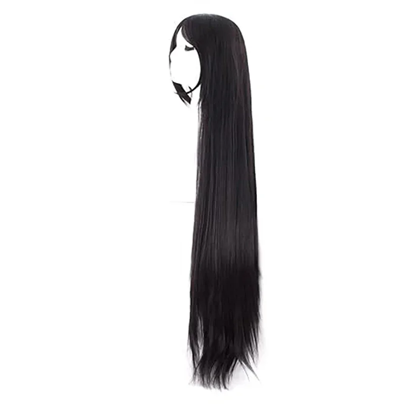 100CM Synthetic Long Straight Cosplay Wig Party Wig With Bangs Woman Black Pink Green Gold Heat Resistant Wig