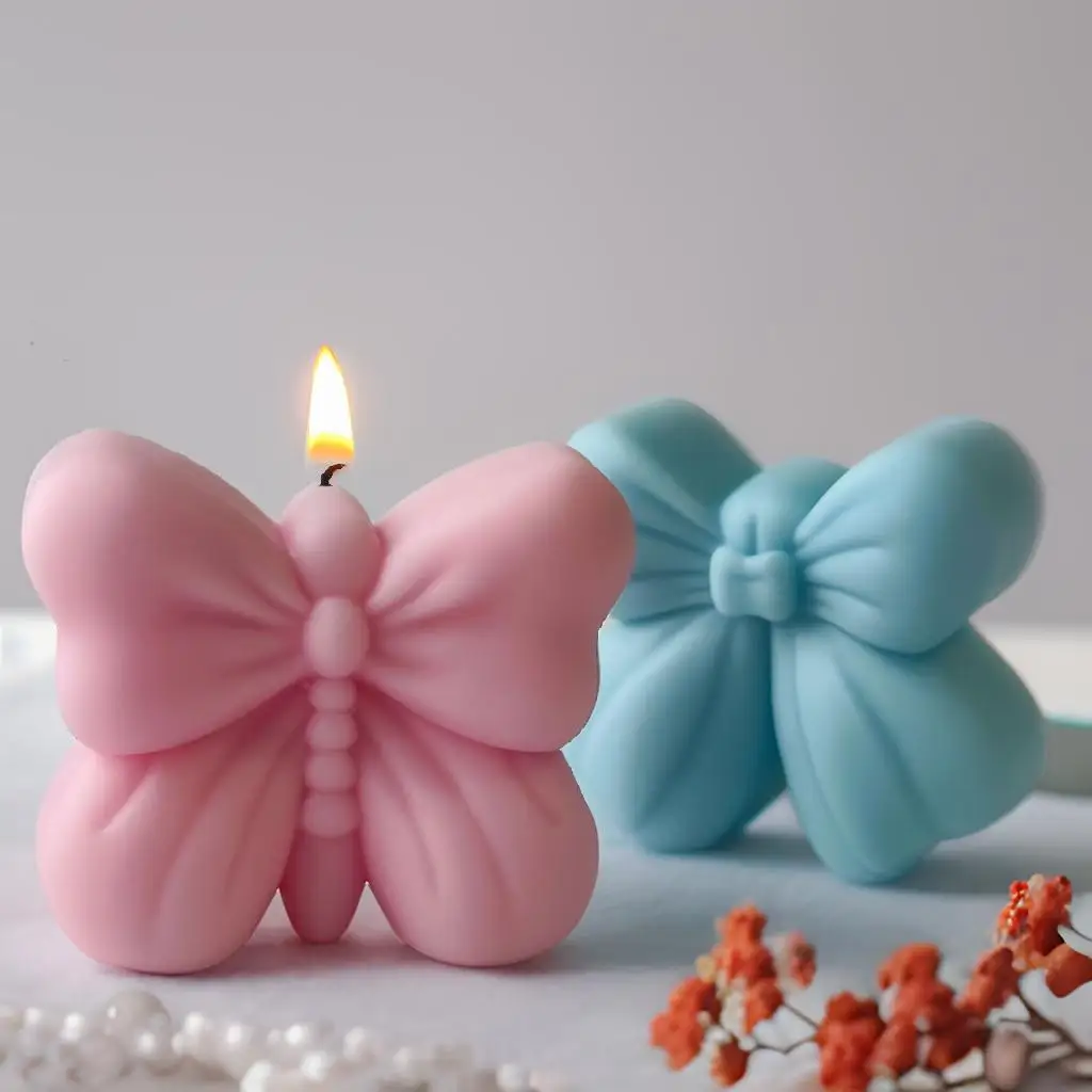 

Bowknot Silicone Mold Exquisite DIY Butterfly Crystal Drip Glue Ornaments Homemade Aromatherapy Candle Plaster