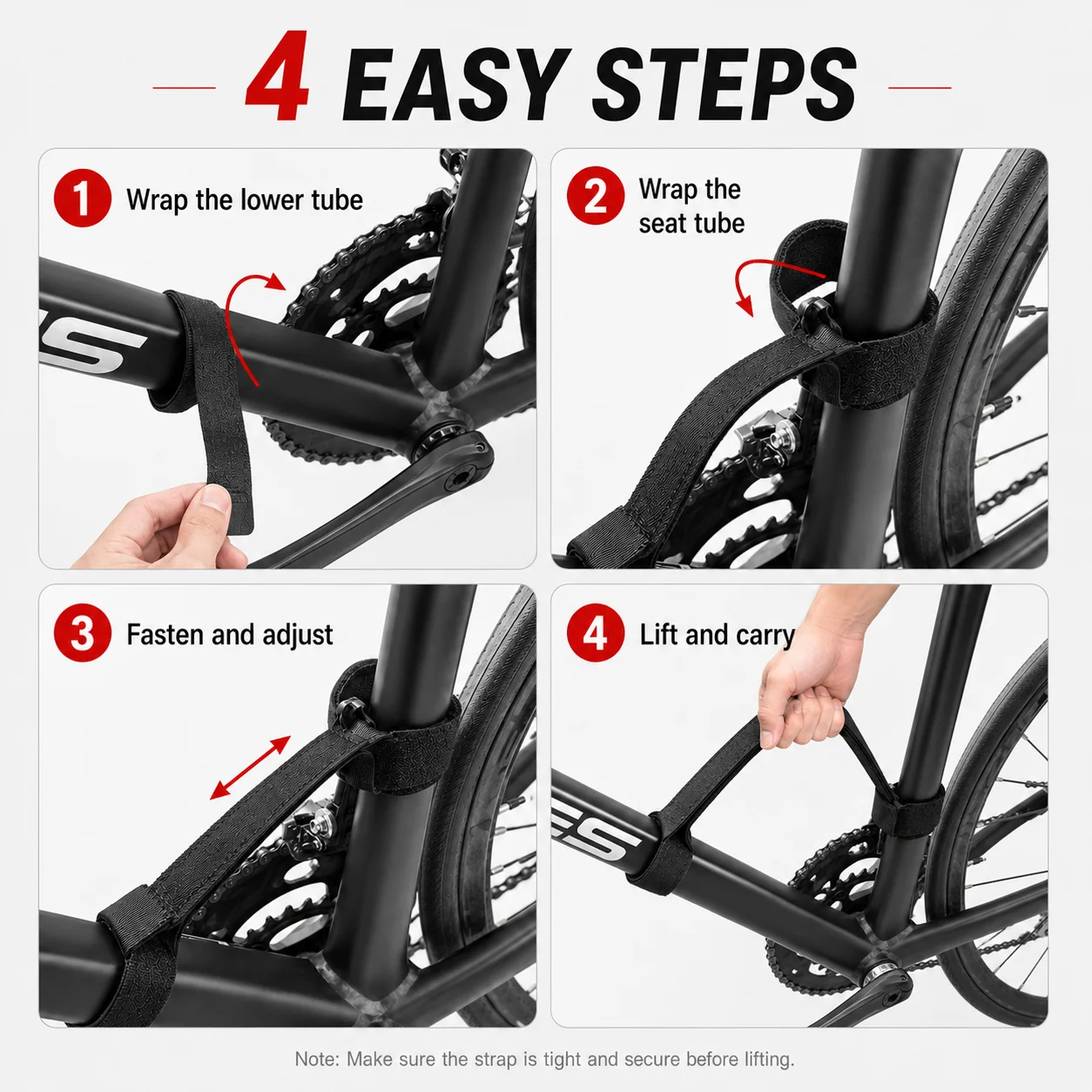 PINMOAP 1/2/3/5PCS Portable Bike Carrying Strap Bicycle Shoulder Sling Handle Belt Anti Slip Adjustable For Mtb Folding Cycling view 6
