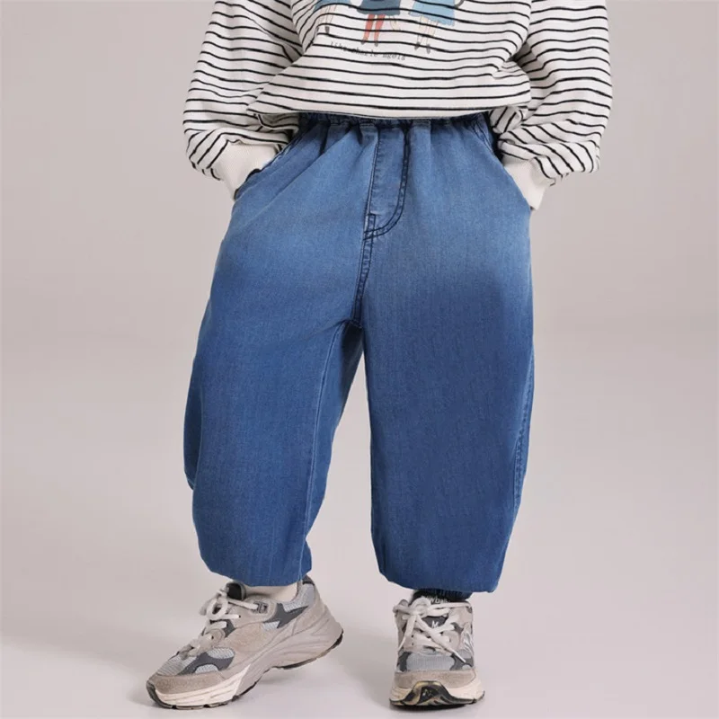 Baby Boys Pants Kids Jeans Child Girls Cartoon Print Soft Denim Trousers Thin 2 3 4 5 6 7 Years Summer 2025 New Children's jeans