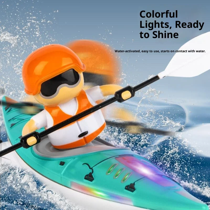 Barca RC Kayak Nave da corsa 2.4G Acqua telecomandata per bambini e ragazzi Giocattolo estivo all'aperto Gioco da competizione per remo