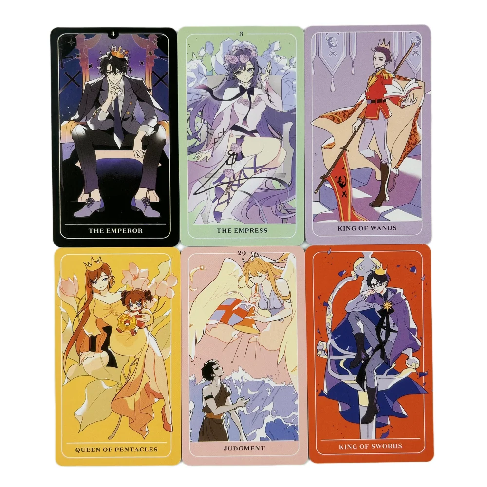 The Anime Tarot Cards A 78 Deck Cartoon Cute For Beginners Deck Oracle English Visions Divination Edition Borad Playing Games