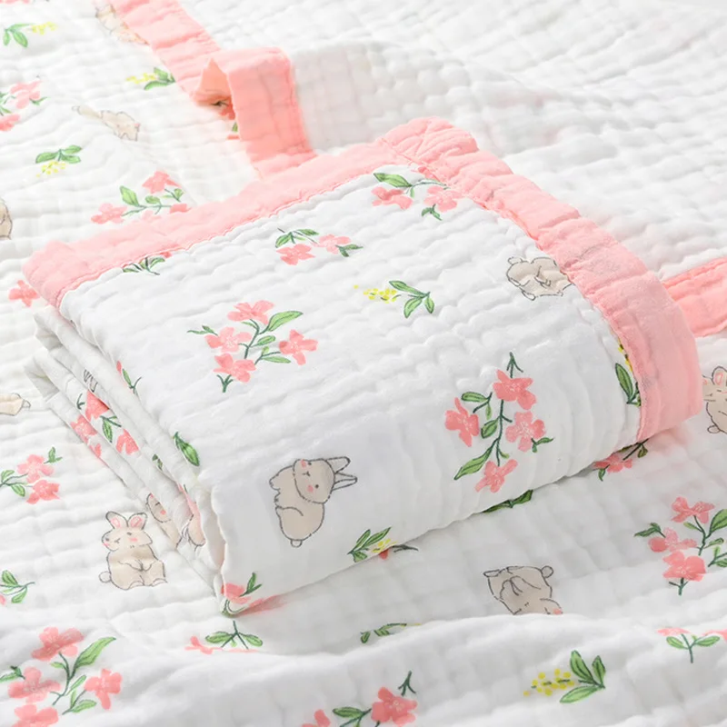 Baby Blanket Newborn Two Layers Muslin Cotton Swaddle Kids Swaddling Wrap Bedding Receiving