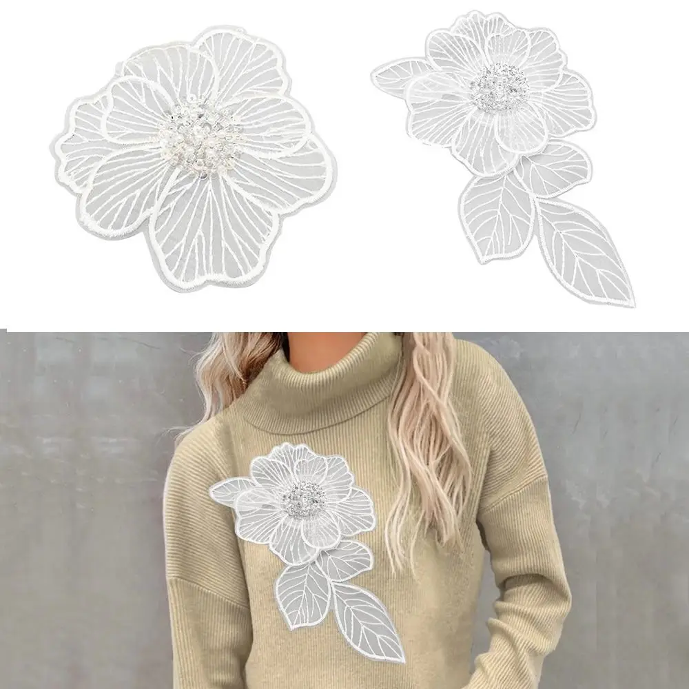 Fashion Cloth Fabric Collar Flower DIY Sew Lace Flower Flower Brooch Pins Handmade Lapel Pins