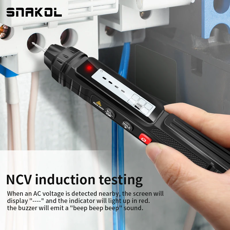 Multímetro Digital inteligente, bolígrafo Detector de voltaje de alta precisión sin contacto, rango automático de capacitancia OHm NCV, 4000