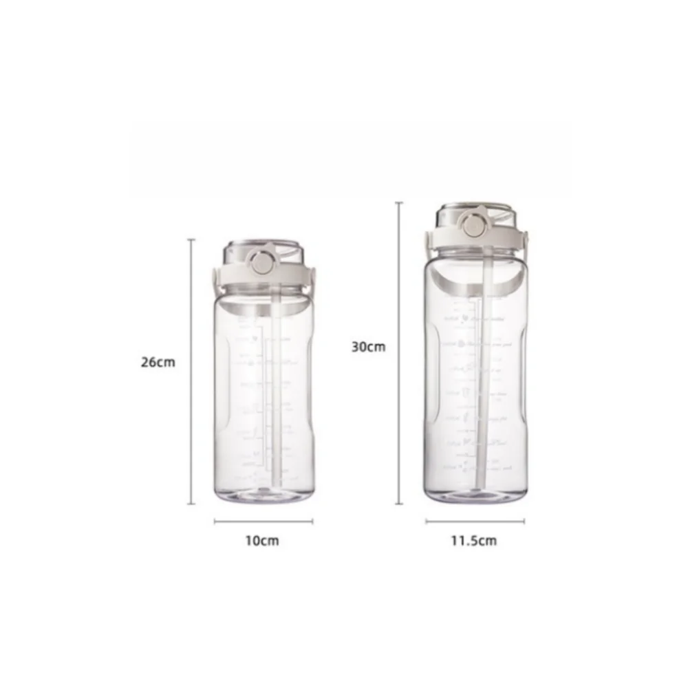 1500ml double drink transparent water bottle large capacity plastic straw water cup outdoor sports fitness portable Drink Bottle