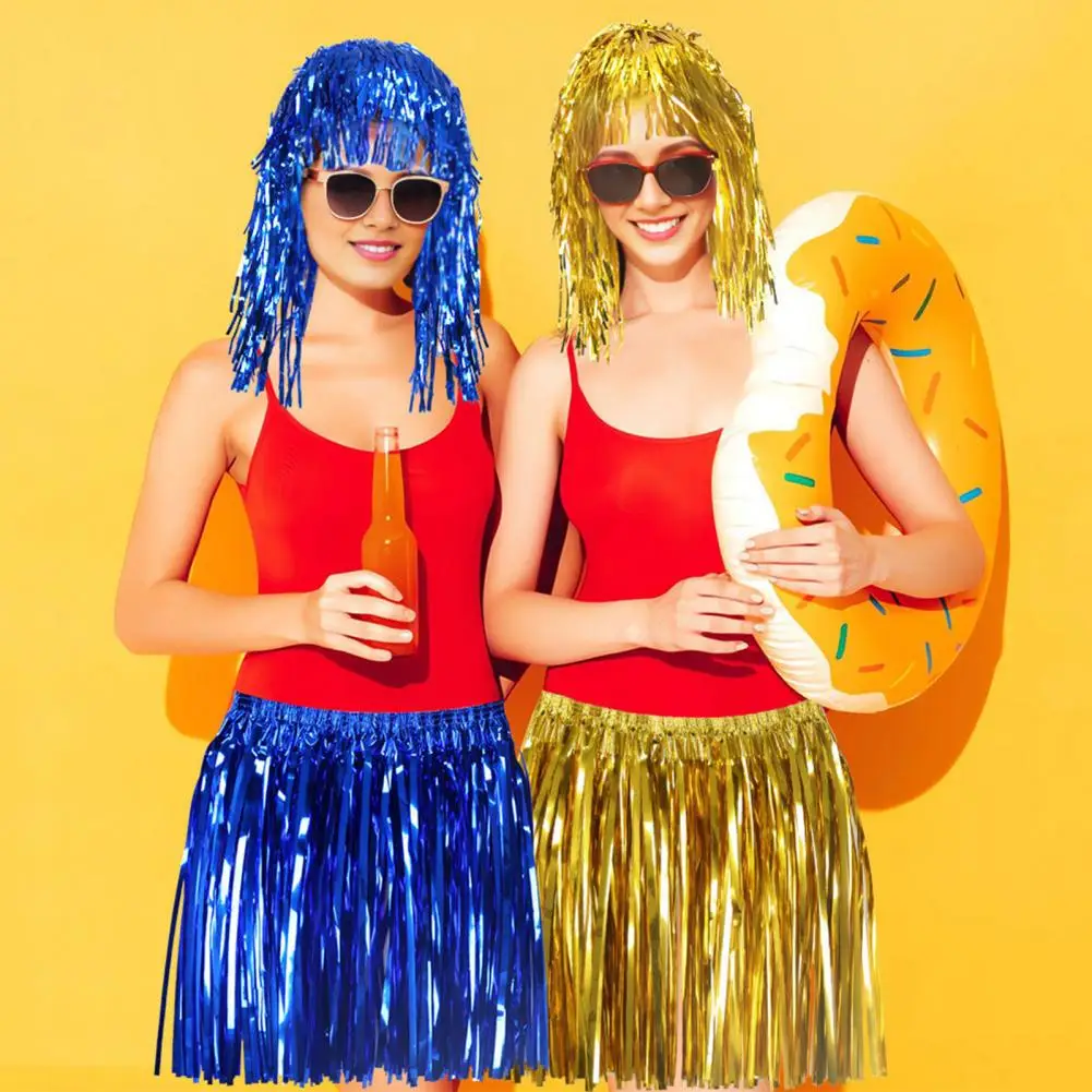 

Pet Plastic Fringe Skirt Sequin Fringe Rain Skirt for Beach Parties Cheerleading Team Dress for Adults Kids Colorful for School