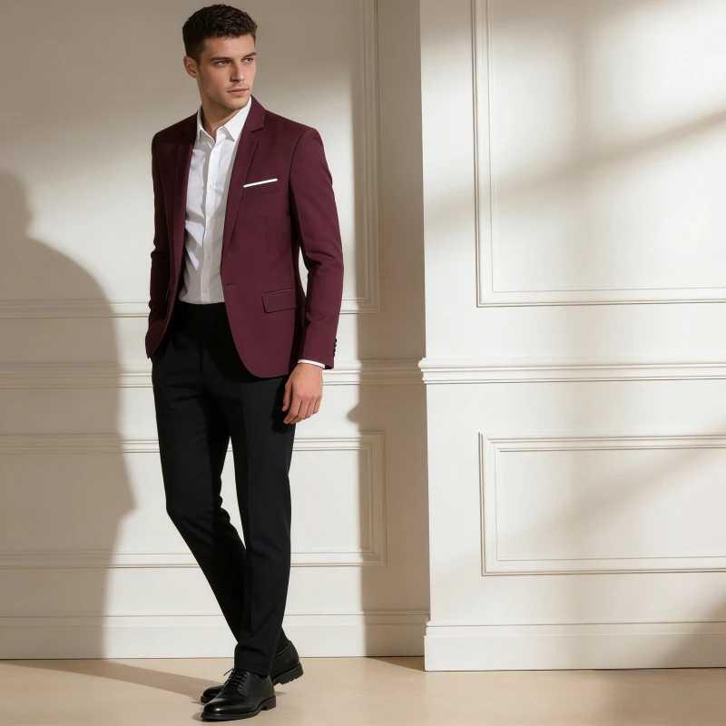 

Suits Outerwear Men Long Sleeve Blazer Solid Blazers Turn Down Collar Cardigan Single Breasted Pockets Business Jackets 2026