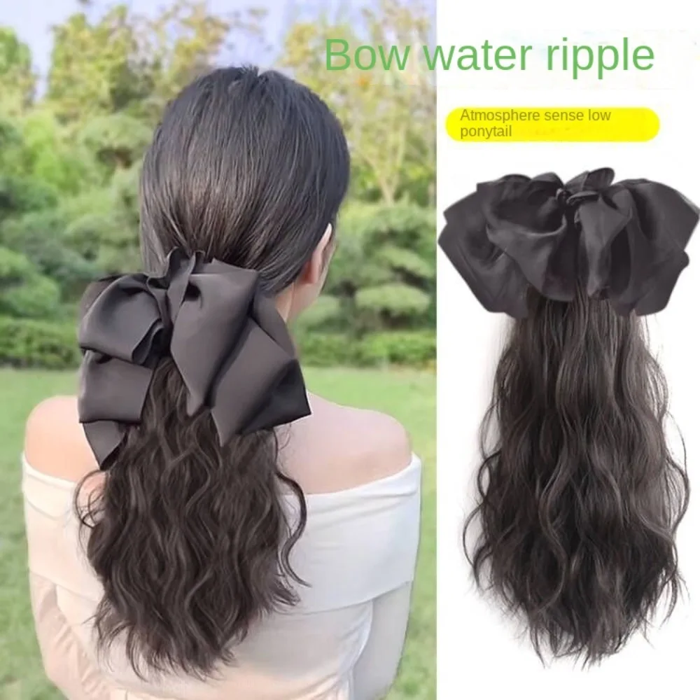 

Synthetic Bow Wig Claw Clip Long Wavy Curly Detachable Hairpiece Sweet Medium to Long Hair Ponytail Hairpin Hair Accessories