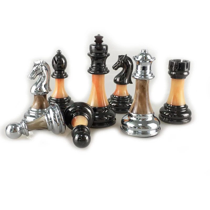 International Chess Pieces ABS Plastic Plating Process & Metal Aggravation No Chessboard High Grade King Height 90mm Chess Game