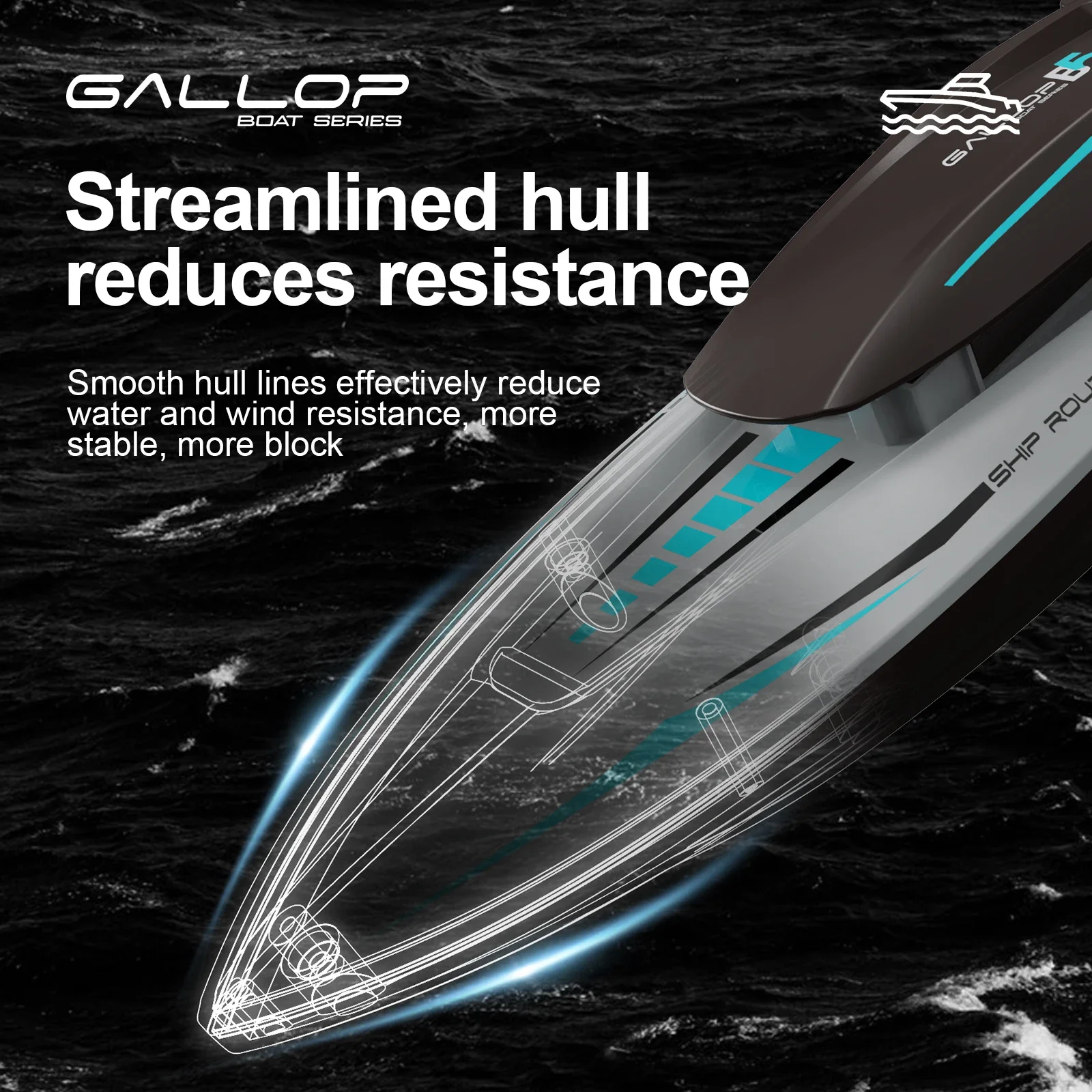 

Waterproof B5 RC High Speed Racing Boat: 20km/H Rechargeable Electric Speedboat - Radio Remote Control, Ideal Boys’ Gift Toy