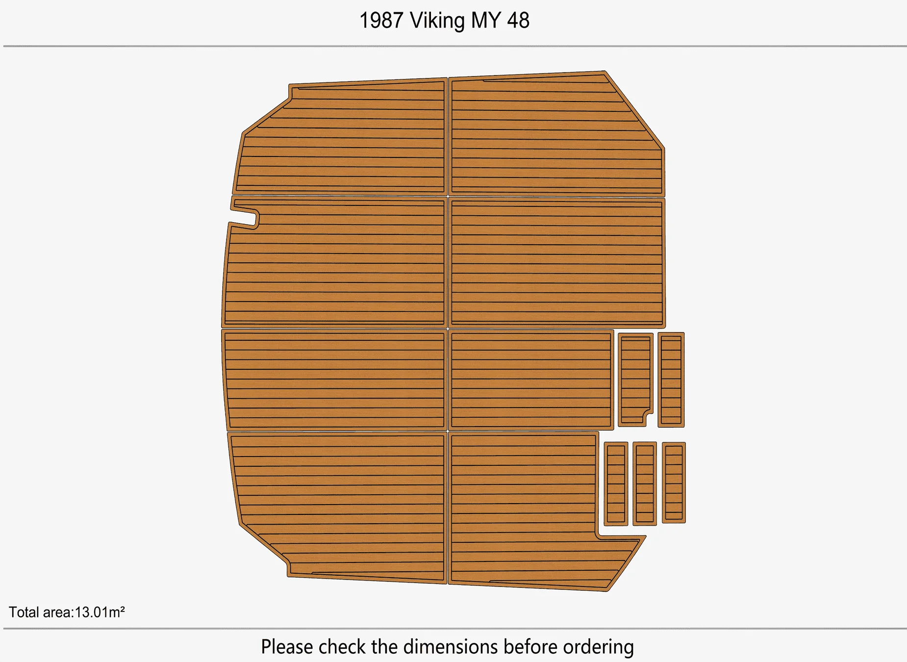 Non-Slip EVA Faux Teak Marine Mat Self-Adhesive 6mm Yacht Cockpit Pad for 1987 Viking MY 48 Boat Decking Easy Install