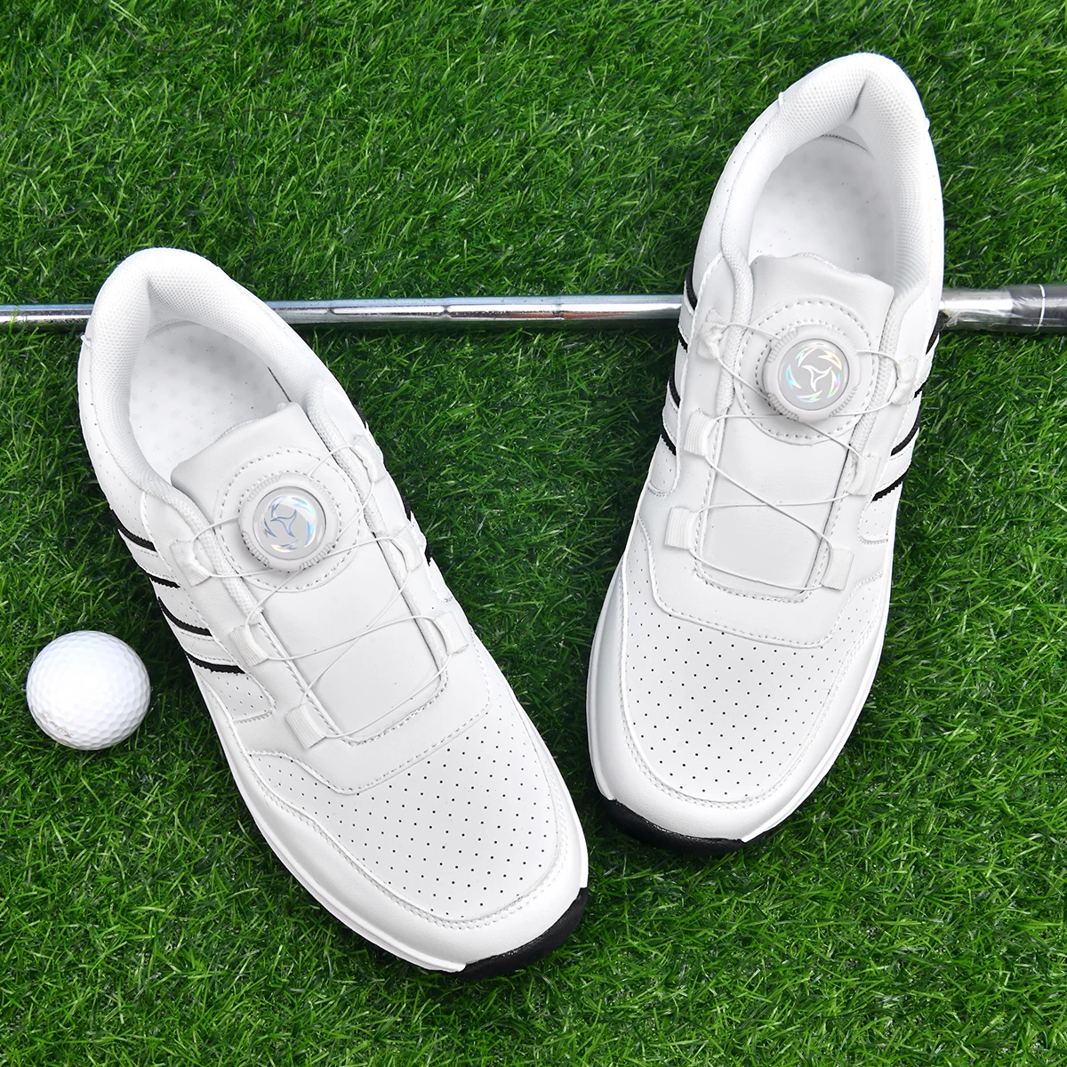Unisex Twist Lock Golf Shoes Quick Fastening Spikeless Waterproof Breathable Lightweight Outdoor Walking Footwear