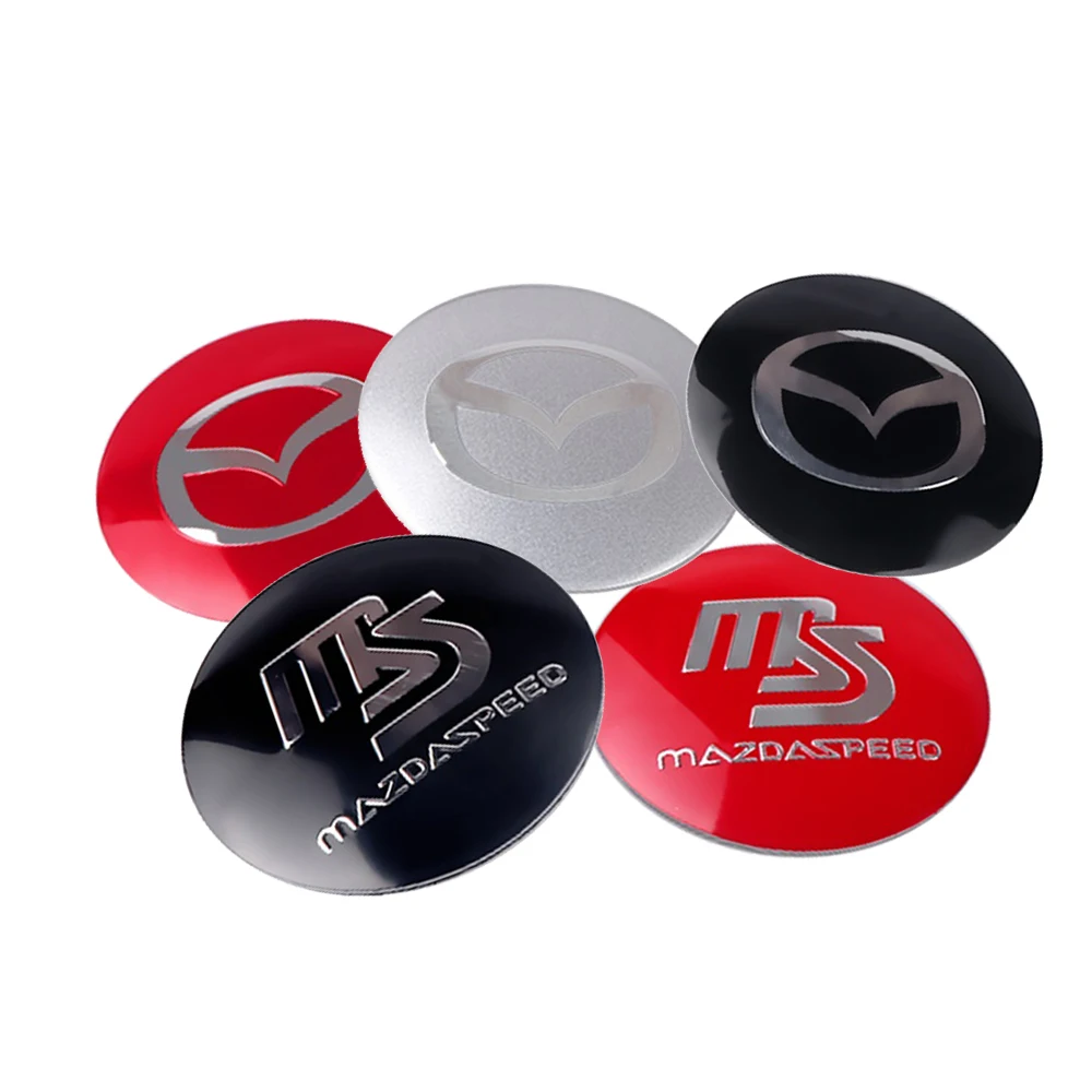 60mm Car Wheel Hub Cap Tire Center Emblem Sticker Auto Accessories For MAZDA SPEED Demio MPS MS speed CX-3 CX-4 CX-5 CX-8 CX-7