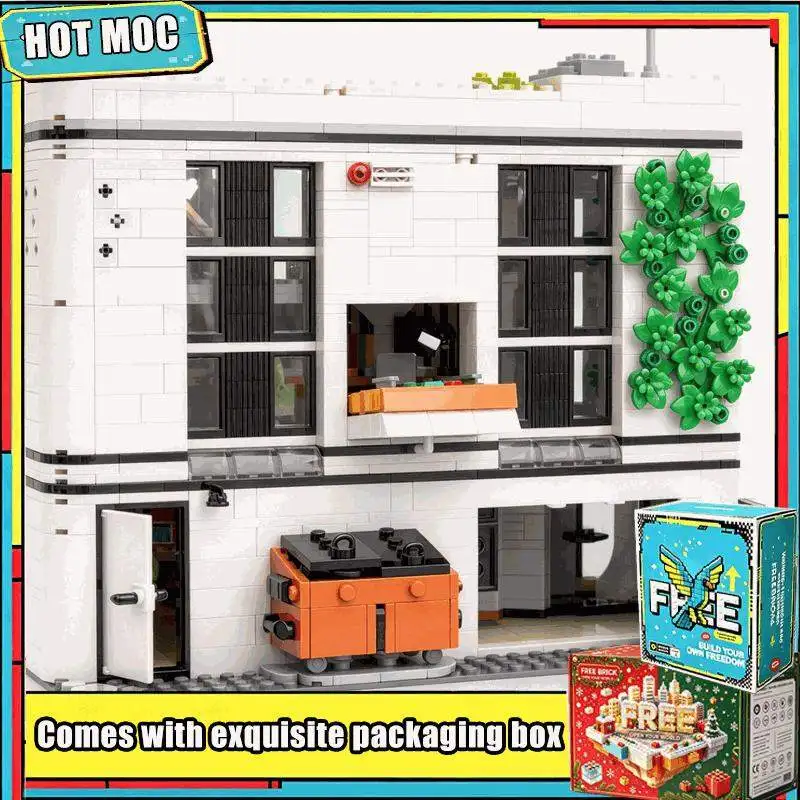 4131PCS Urban Design Institute Modular MOC City Street View Building Blocks Model Custom Puzzle Architecture DIY Creative Gift