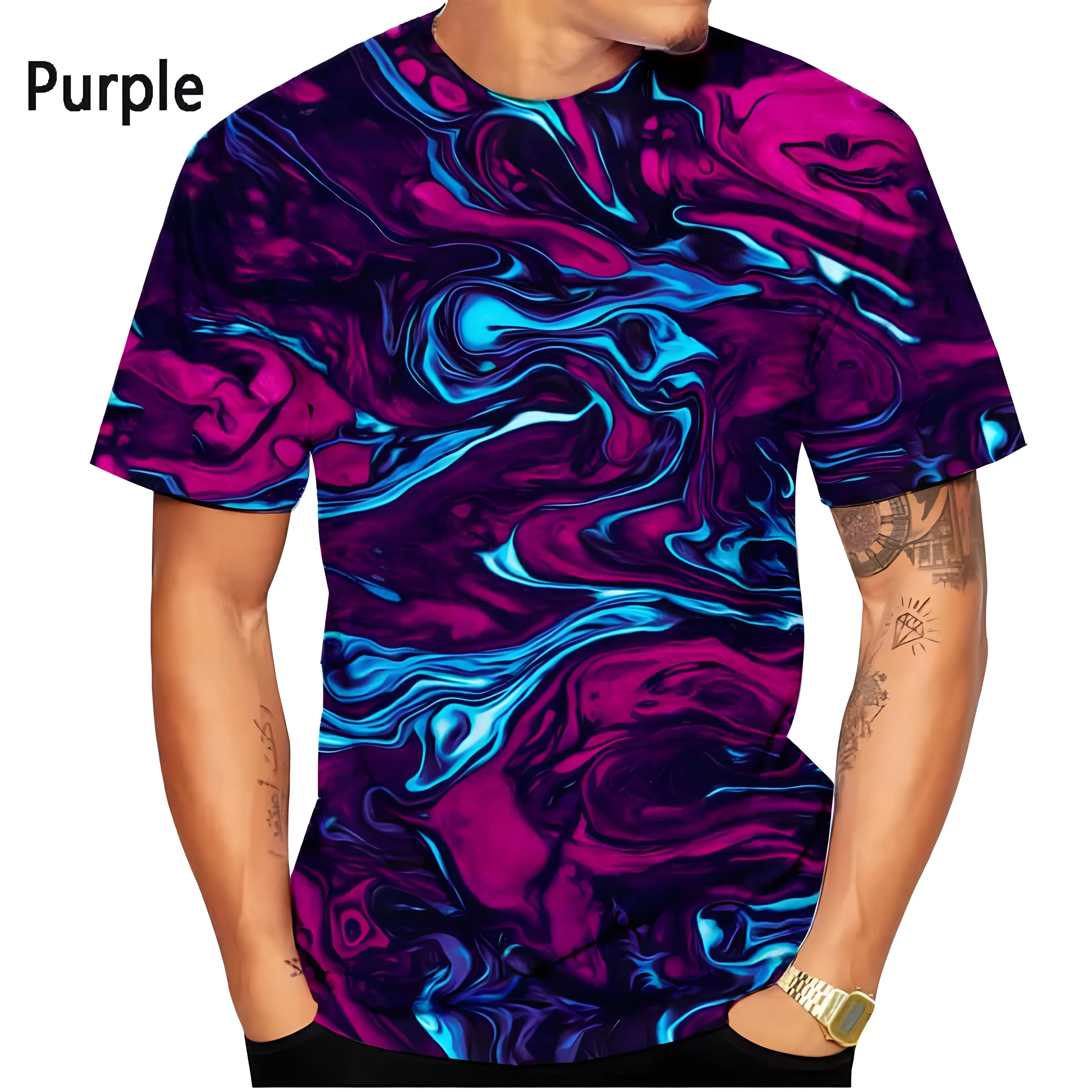 New Fashion 3D Rainbow Color Printing Black and White Vertigo Hypnotic T-Shirt Men Women Summer Casual Short Sleeve Shirt Tops