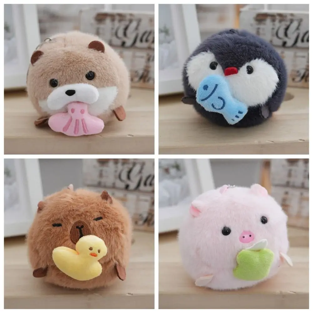 

Stuffed Animal Penguin Plush Pendant Interactive Soft Doll Capybala Plush Doll Keychain Cartoon Cute Pig Doll Bag Pendant