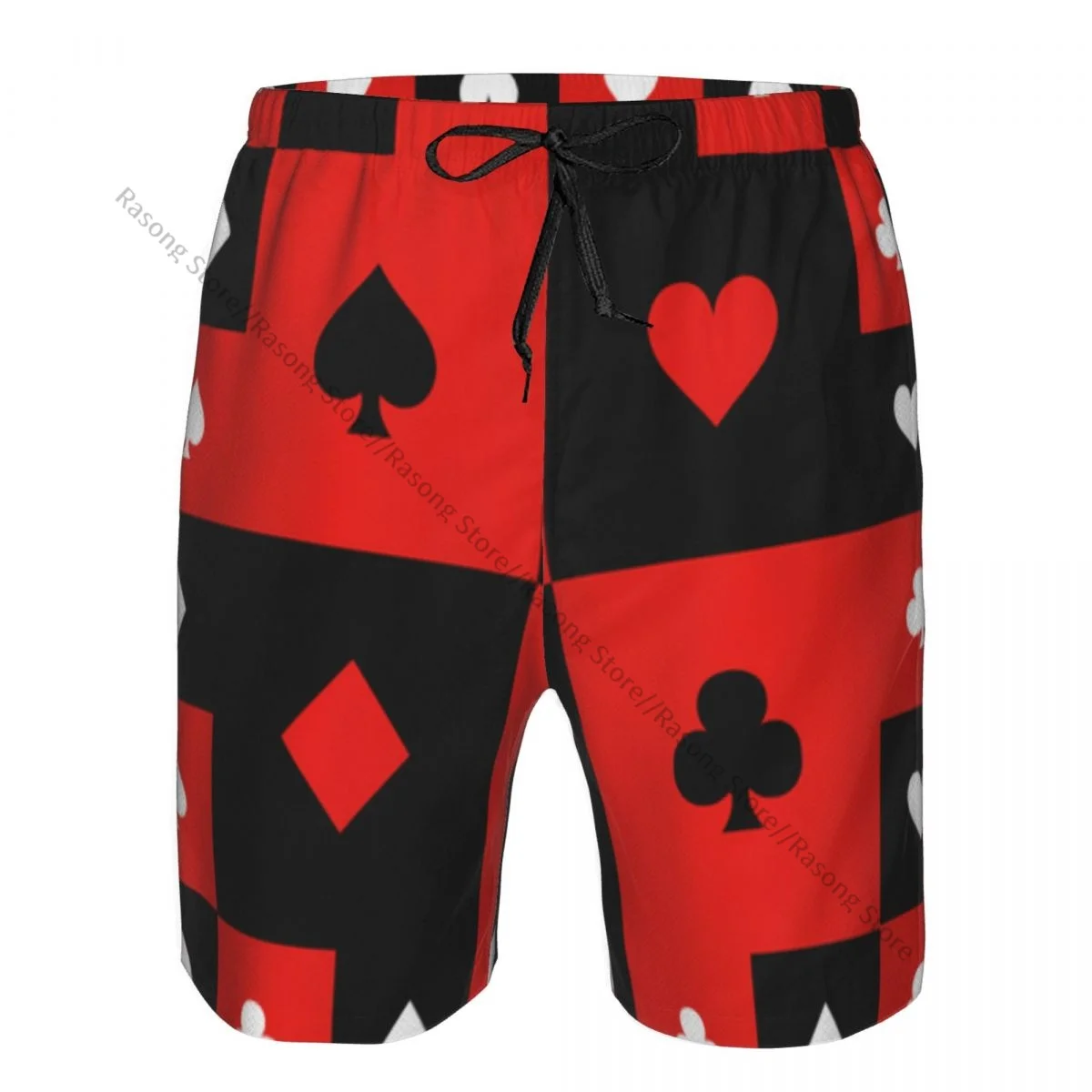 Swimsuit Beach Quick Drying Trunks Card Suits Chess Board Background Swimwear Briefs Board Shorts Beachwear