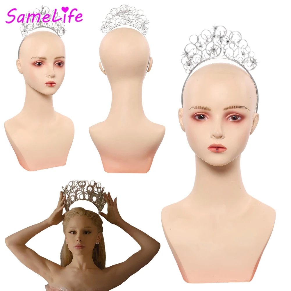 الشريرة 2 غليندا عقال للرأس على شكل تاج تأثيري الخيال الأميرة هيرباند 2025 الفيلم زي تمويه إكسسوارات الشعر هالوين النساء #1