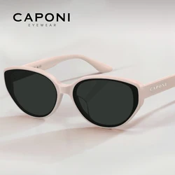 CAPONI New Polarized Women Sunglasses Top Selling Outdoor Vintage Design Cat Eye Eyewear Brand Acetate UV400 Pink Shades BH24006