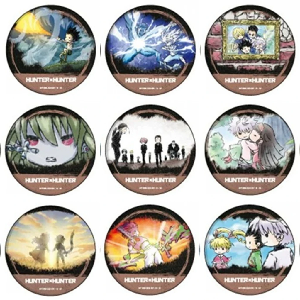 58mm Anime HUNTER×HUNTER Aruka Zorudikku Leorio PaladiKnight Hyskoa Morroh Cosplay COSTUME Badge Pin SPTE Tinplate Brooch﻿ Prop