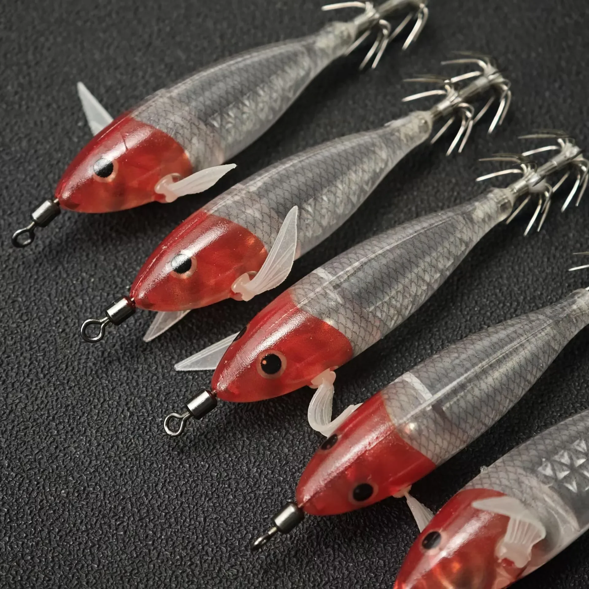 15 Stück/Set 8cm/5,7g Leuchtender Garnelen-Tintenfisch-Jig-Haken, Oktopus-Köder, Meeresfischerei-Zubehör, Künstlicher Köder – Detail 3