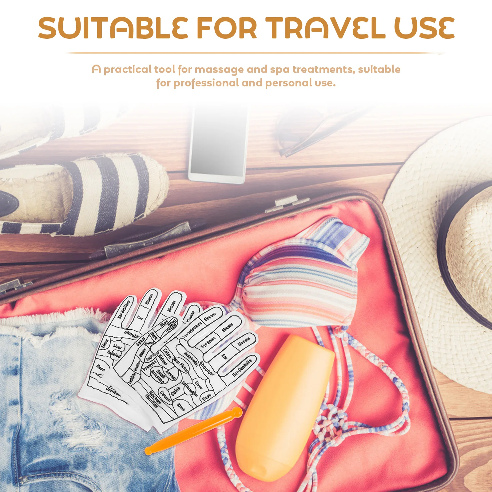 

1 комплект массажных перчаток, инструменты для рефлексологии, точечный массажер для рук, многоразовые перчатки из эластичного волокна для домашней самомассажной терапии