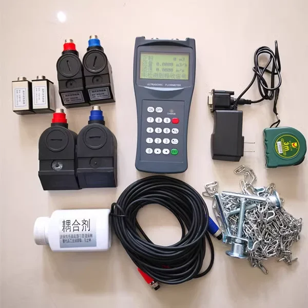 Ultrasonic flowmeter handheld external clip on external attachment wall mounted split type liquid water pipeline portable