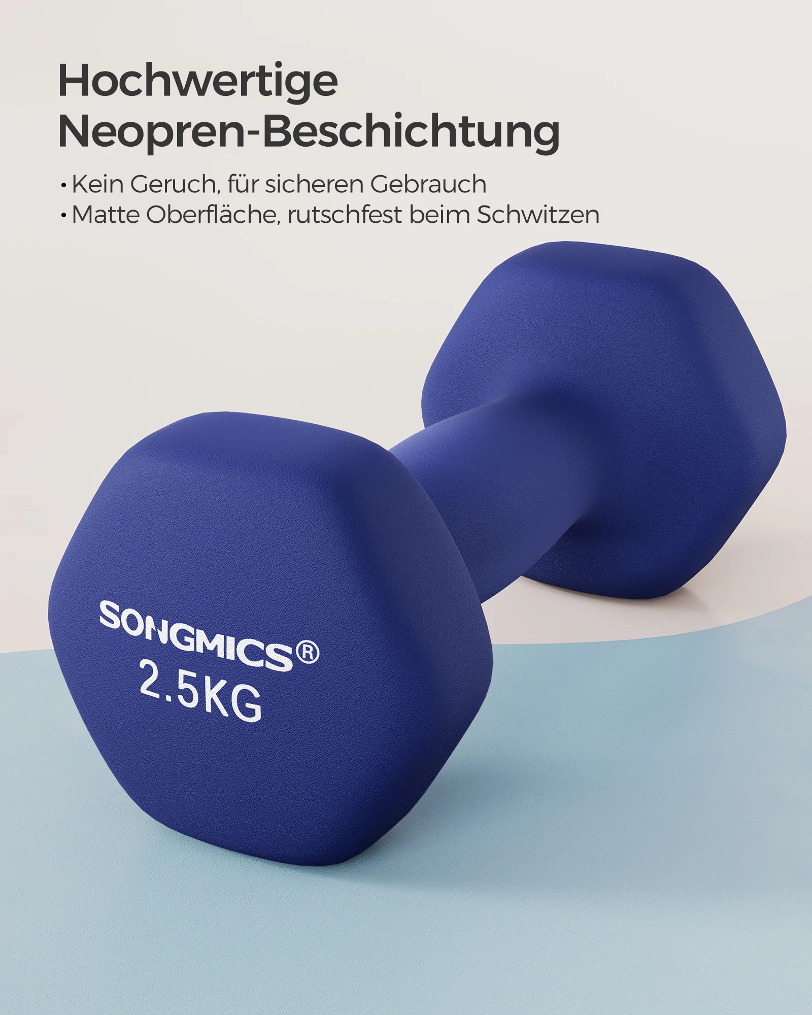 مجموعة دمبل SONGMICS القصيرة 2.5 كجم لتدريب القوة في المنزل والمكتب وصالة الألعاب الرياضية باللون الأسود SYL65BU #5