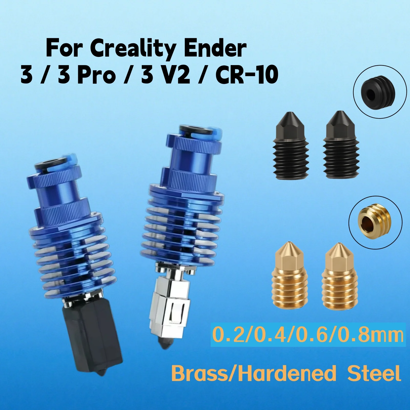 

Upgraded V6 Hotend Kit for Creality Ender 3 / 3 Pro / 3 V2 / CR-10, High Speed Print Head with J-head Style Nozzle,