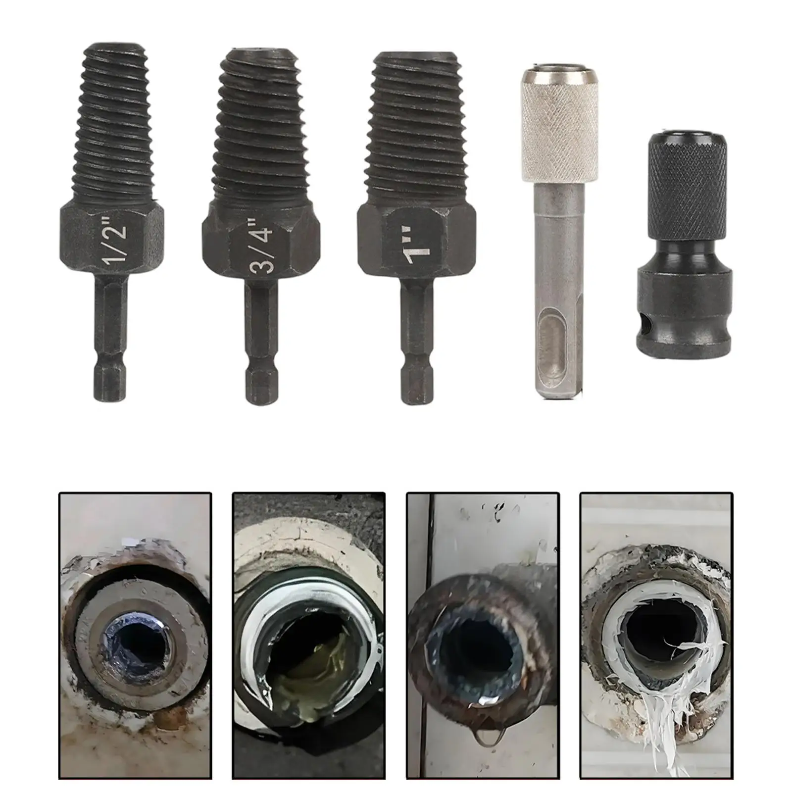 Steel Broken Pipe Extractor Tool Screw Removal Kit for Bathroom Faucet Valve Heavy Duty Repair