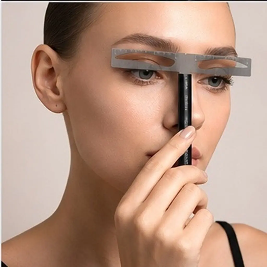 Professional Eyebrow Ruler Stencil Reusable Three-Point Positioning Kit Accurate Measuring Tool Shaping for Beginners