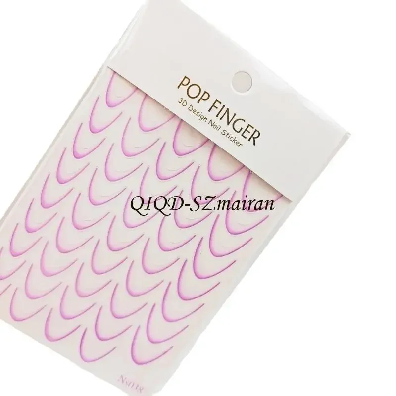 Q1QD 9 Sheets French Tip Stickers French Line Nails Art Stickers Gradient Decals Nails Art Decorations for Woman