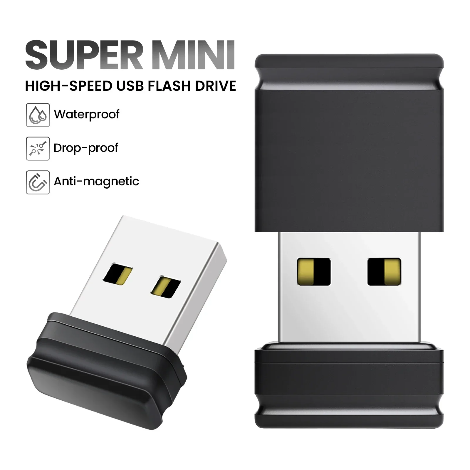 

10pcs/lot Super Mini Metal USB Flash Drive128GB Waterproof Pendrive 64GB 100%Real Capacity Memory Stick Thumbdrive Gift 32GB