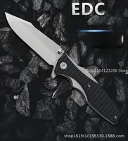0393 Folding Knife 9Cr18MoV Blade G10 Handle Outdoor Portable EDC Camping Pocket Knife, High Hardness Hiking Knife