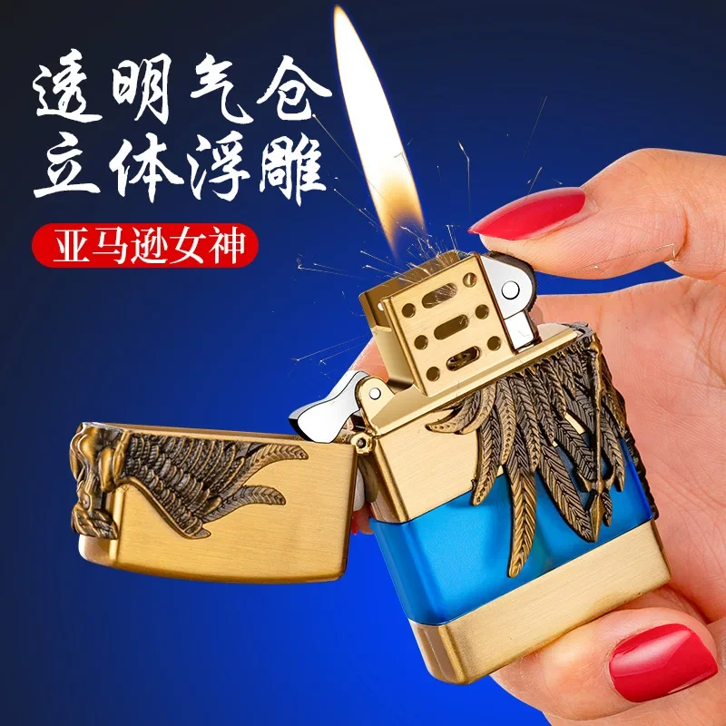 Pemantik Rokok Aksesoris Pemantik Api Transparan Muse Wheel Pemantik Api Terbuka Anti Angin (TANPA GAS)