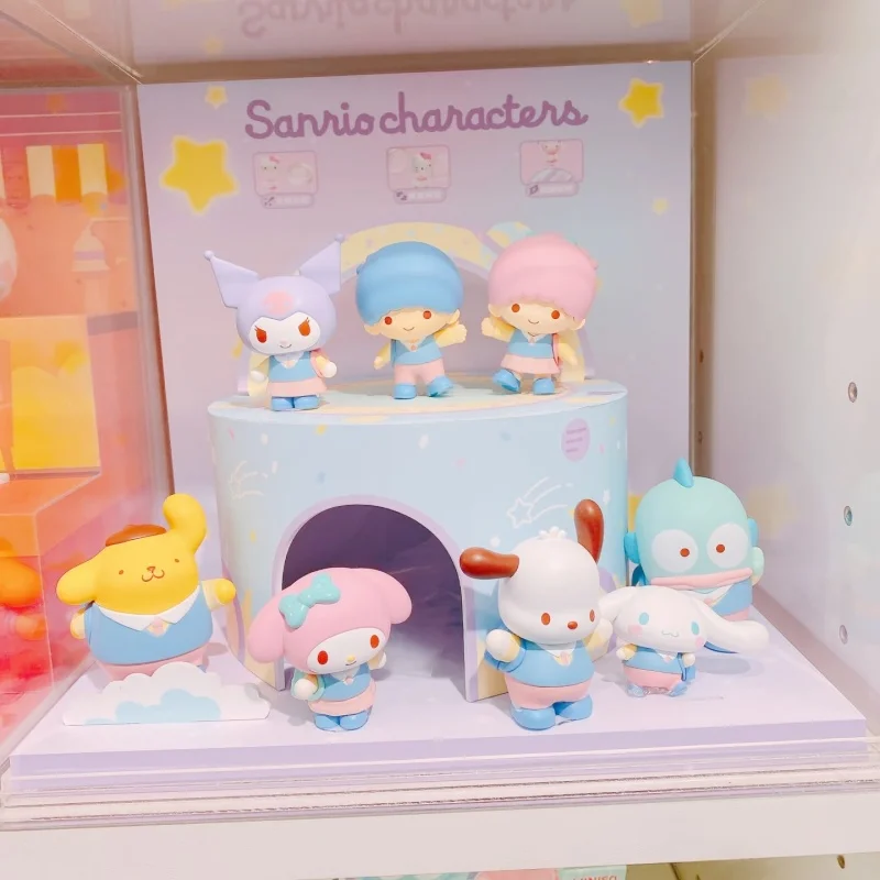 

Sanrio Back To School Series Blind Box Cinnamoroll Kuromi Pompompurin Pochacco Melody Surprise Mystery Box Customized Toy Gift