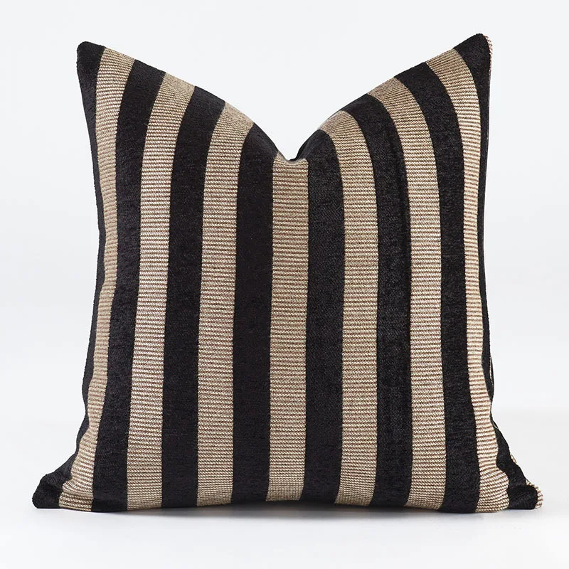 Luxurious textured cushion cover, living room sofa vintage striped pillow cover, hotel model room bedside decorative pillow