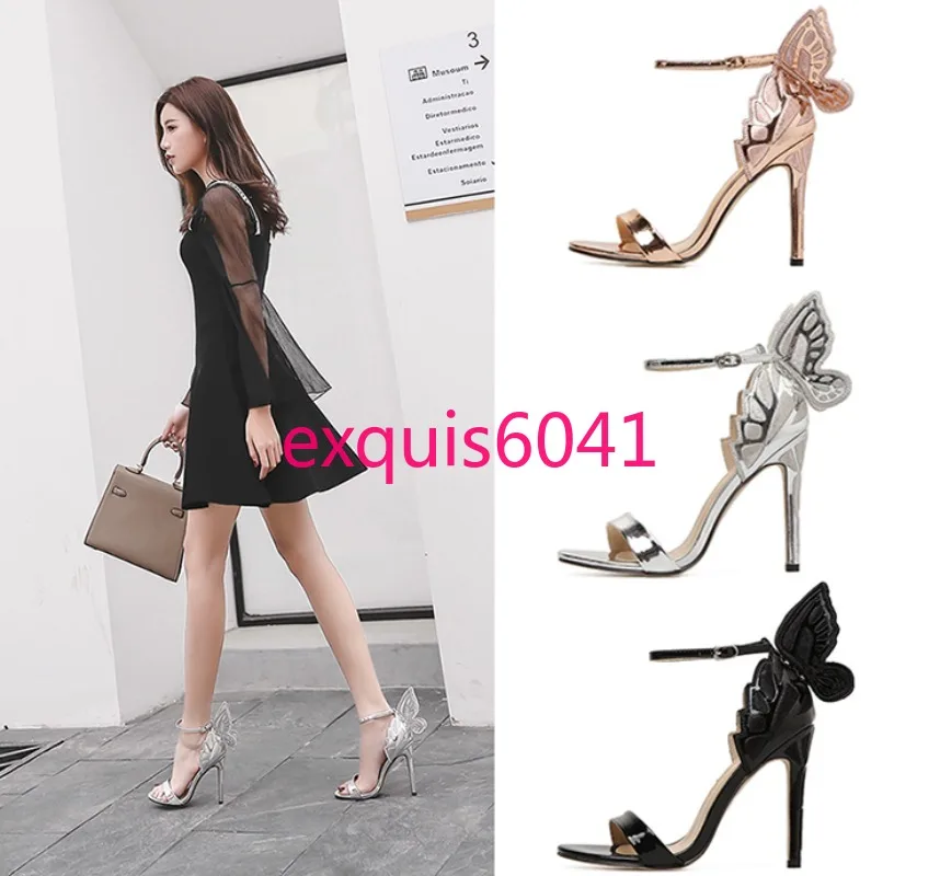 New Women's Three-dimensional Big Butterfly Stiletto High-heeled Women's Sandals Open-toed Fashion Sandals Size -35-40