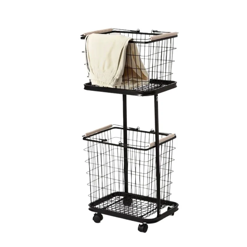 Double-layer classification cart, large-capacity light luxury high-end dirty clothes storage basket