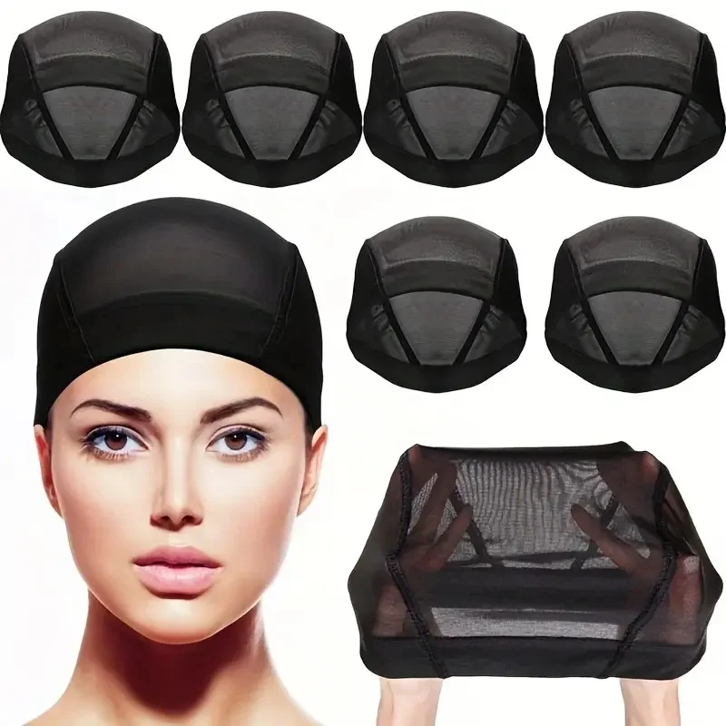 1-6PC Spandex Mesh Dome Wig Cap Easier Sew In Hair Stretchable Weaving Cap  Weaving Wig Cap Stretchable Hairnets